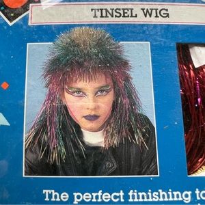 Vintage Toys R Us Tinsel Wig 80s Punk Costume Halloween Metallic Wig